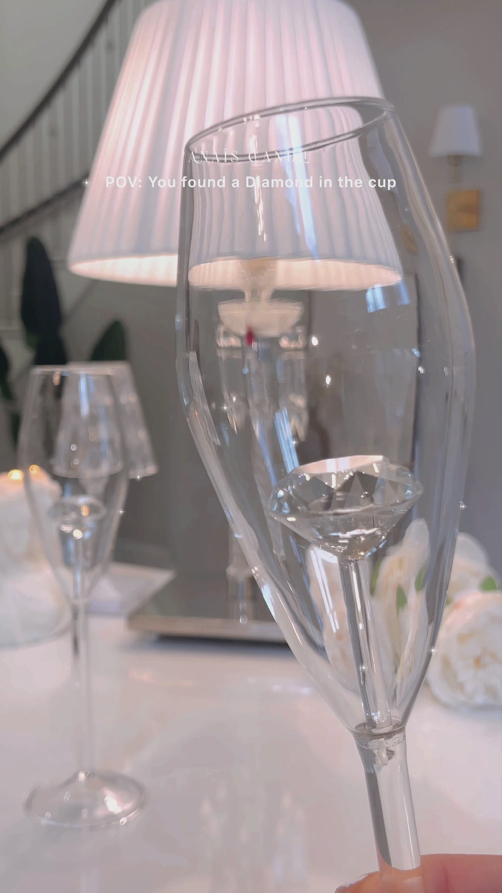 Champagne flutes with diamonds Clearance