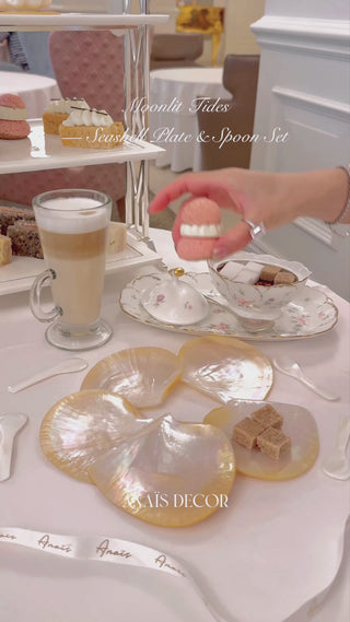 Promotional video with music for Moonlit Tides — Seashell Plate & Spoon Set of 5.