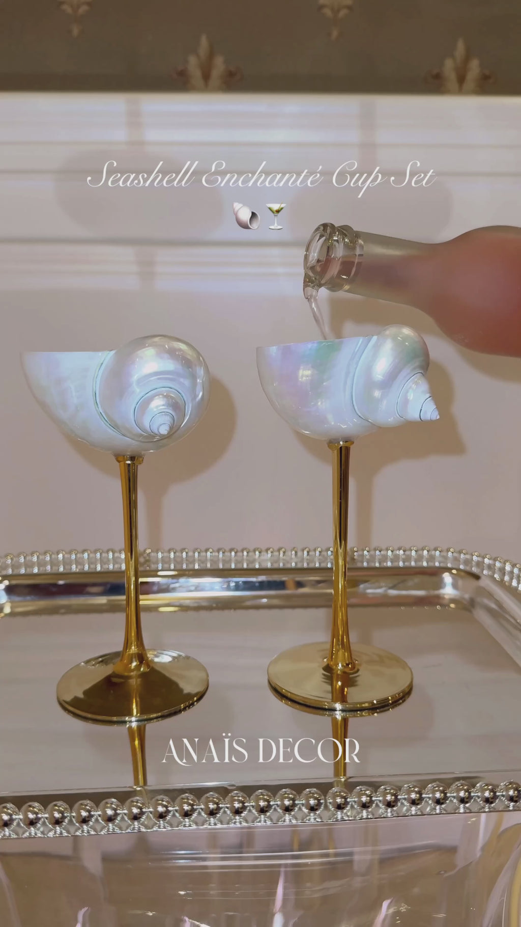 Promotional video for the Seashell Enchanté Cup™️ Set of 2 in Gold.