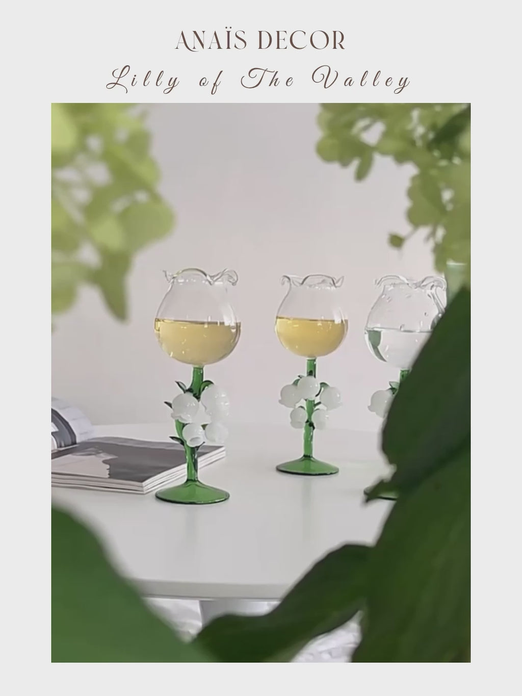 ‘Lily of the Valley’ Sculpted Wine Glass - Handmade