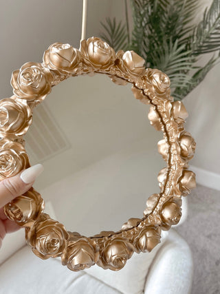 Golden Roses Mirror Tray in a luxury, modern home.