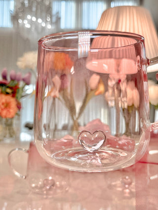 Heart You Glass Cup with in a luxurious living room.