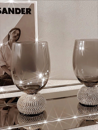 Celeste Diamond Glass Cup -Handmade.