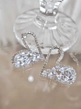 Diamond Heart Earrings.