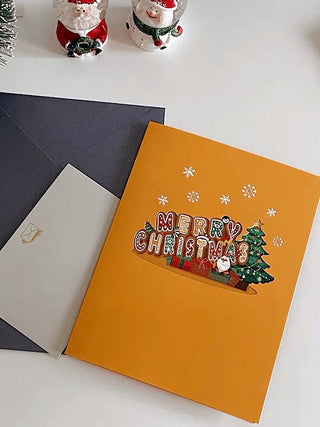 Pop-up Merry Christmas Holiday Card.