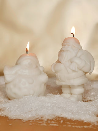 Snowman & Santa Candle Set.