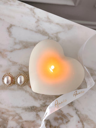 White Heart Shaped Candles