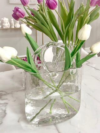 Anaïs Candle's Olivia Glass Handbag Vase.