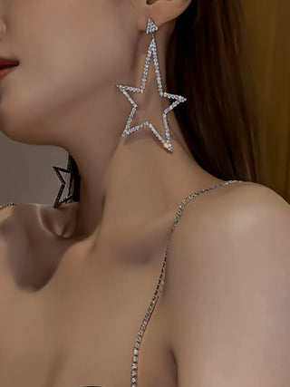 Star Rhinestone Earrings.
