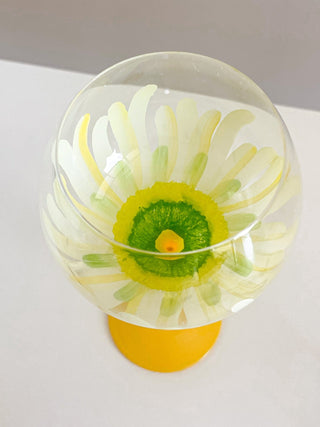 Summer Flower Glass Cup in Yellow.