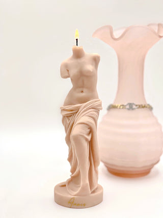 The Venus Candle in French Rose Pink.